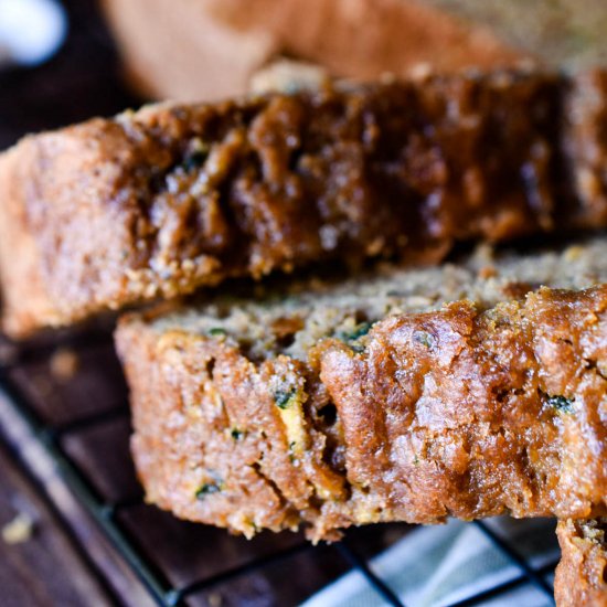 100% WHOLE GRAIN ZUCCHINI BREAD