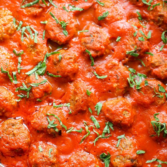 Baked Meatballs in Meatball Sauce