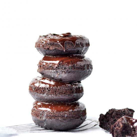 Triple Chocolate Sea Salt Donuts