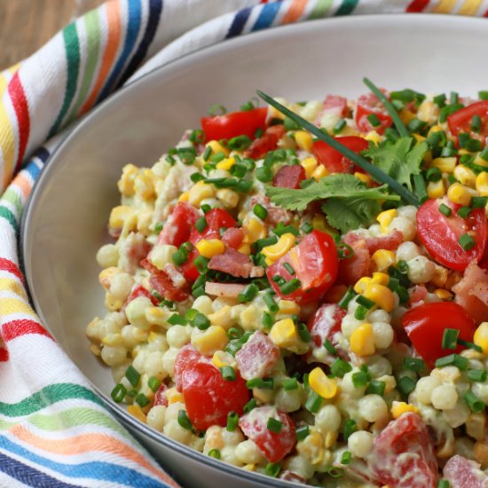 Smoked Corn Avocado Pasta Salad