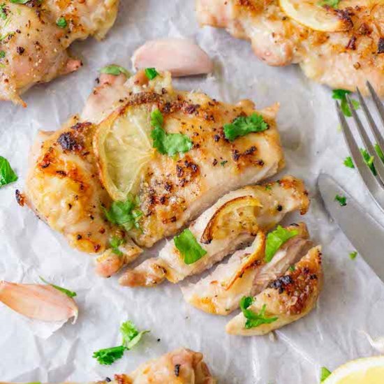 Oven-baked lemon butter chicken