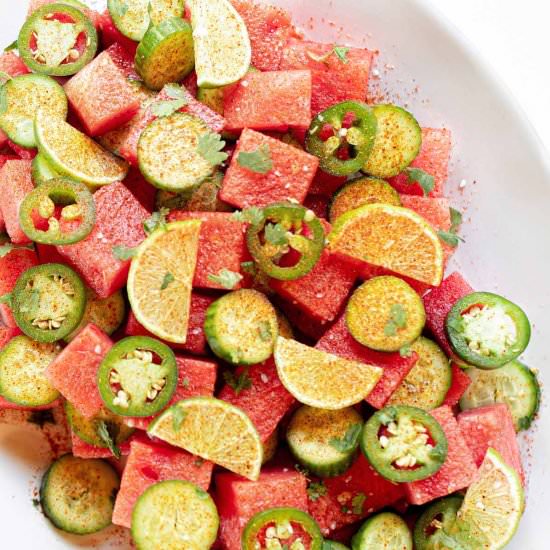 Tajin Watermelon Cucumber Salad