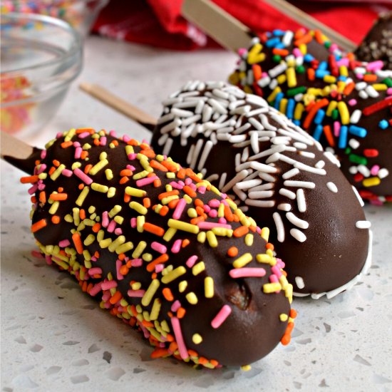 Chocolate Dipped Frozen Bananas