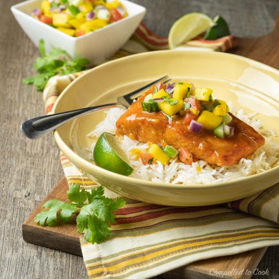 Mango Chipotle Glazed Salmon