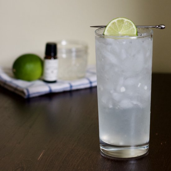 Coconut, lime, and gin cocktail