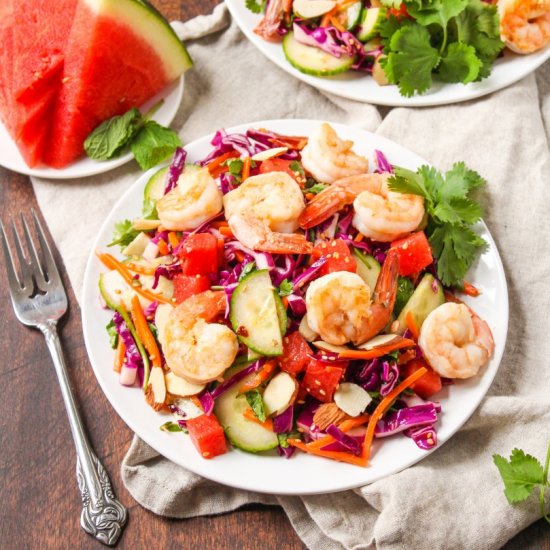 Sesame Shrimp & Watermelon Salad