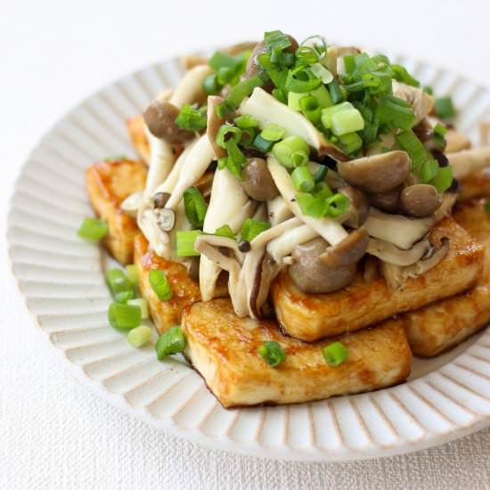 Japanese teriyaki tofu and mushroom