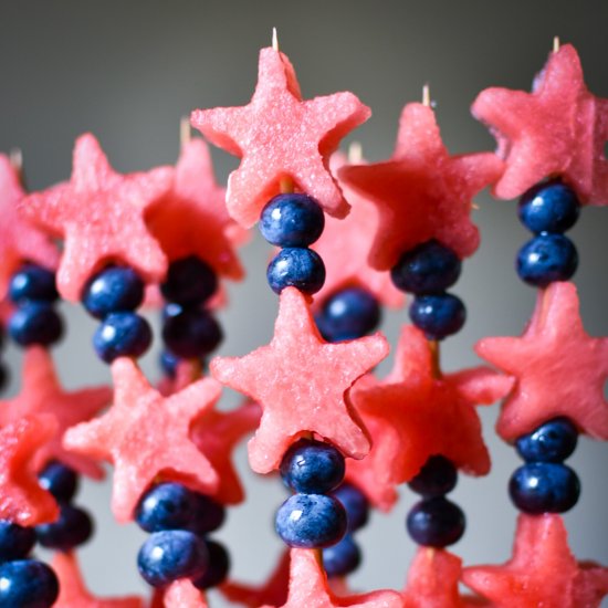 Red and Blue Fruit Kabobs