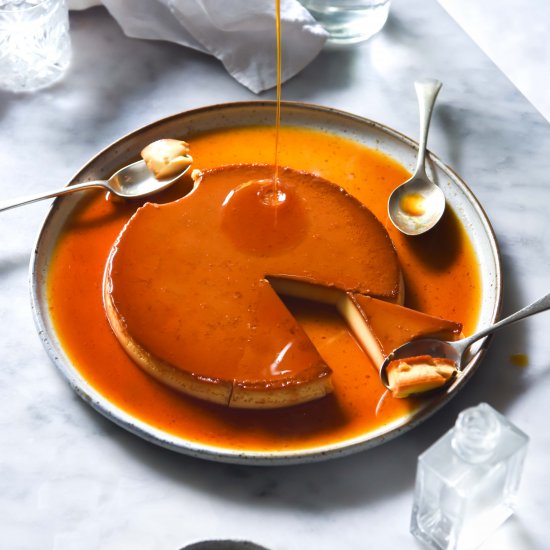 Lactose free creme caramel