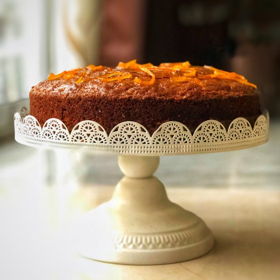 Carrot cake with orange marmalade