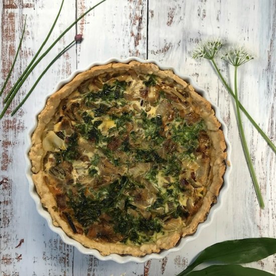 Onion Tart with Wild Garlic