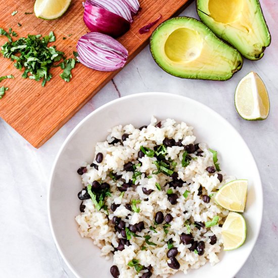 Coconut Lime Rice with Black Beans