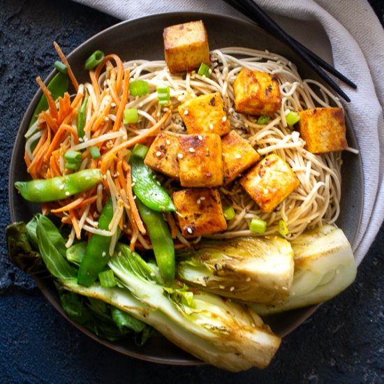 Buckwheat Noodle Tofu Stir-Fry