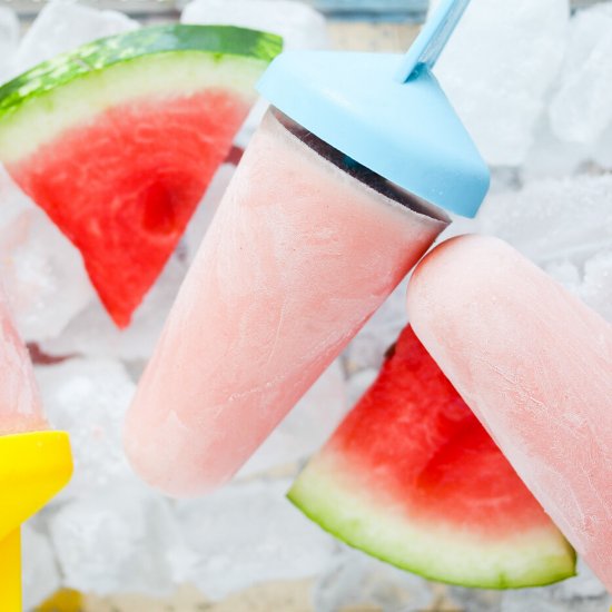 Greek Yogurt Watermelon Popsicles