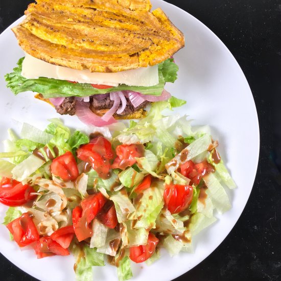 Jibarito with Air Fryer Tostones