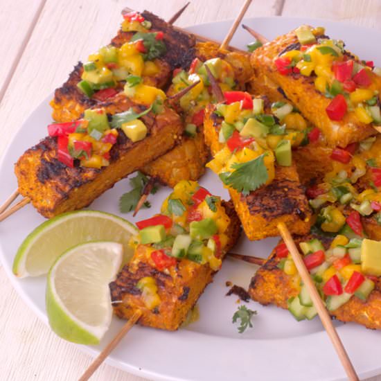 Turmeric Tempeh Skewers