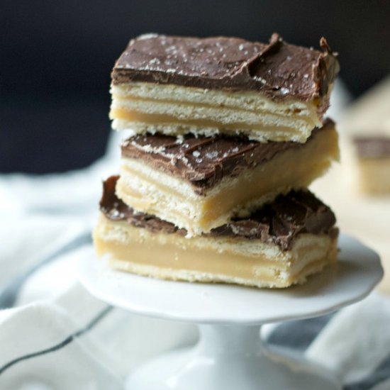 Salted Caramel Club Cracker Bars