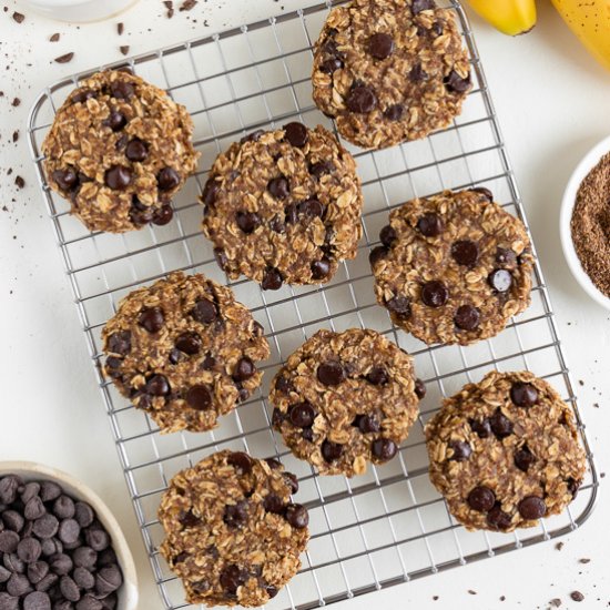 Banana Oatmeal Chocolate Cookies