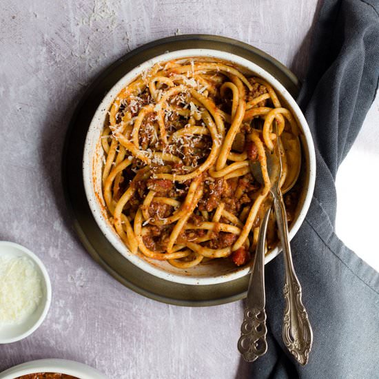 Pici with lamb ragu