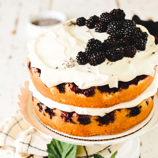 Blackberry Lavender Pound Cake