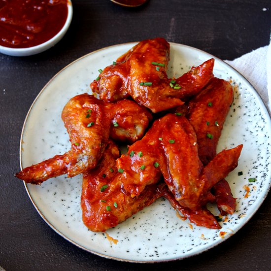 BBQ glazed chicken wings