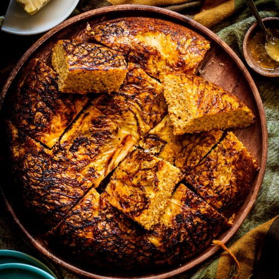 Blistered Cabbage Skillet Cornbread