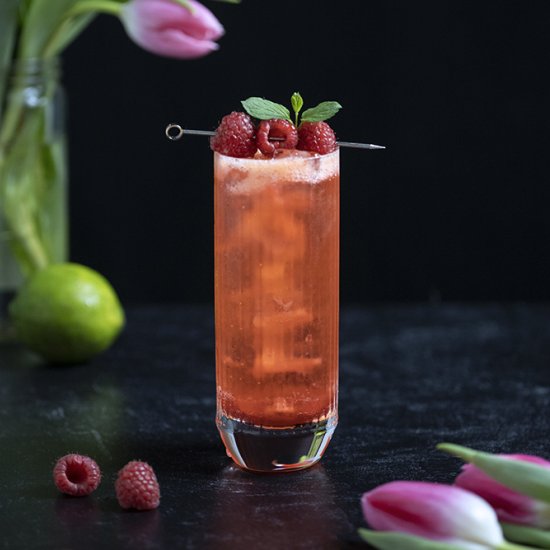 Raspberry Rickey Mocktail