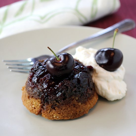 Cherry upside-down cakelets