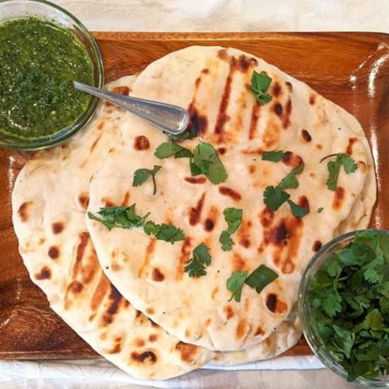 Grilled Sourdough Naan