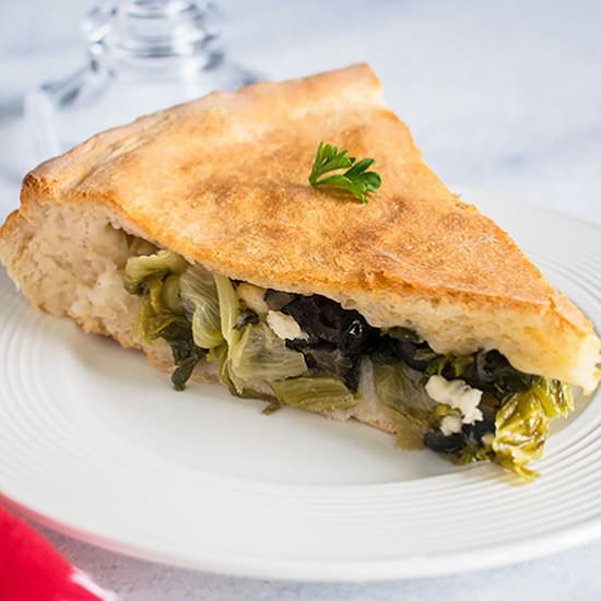 Escarole-Stuffed Pizza