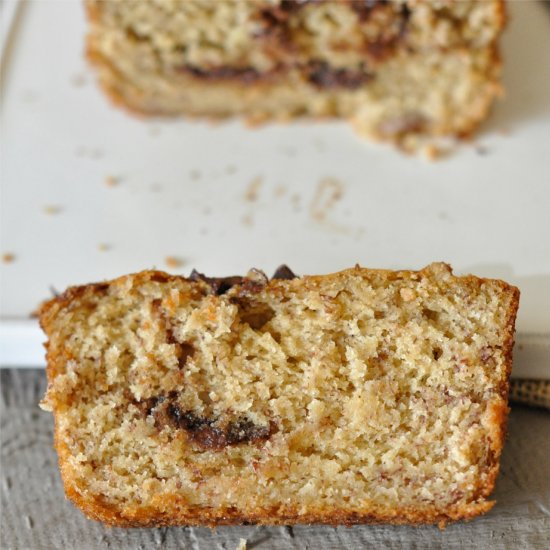 Banana Bread with Nutella Swirl