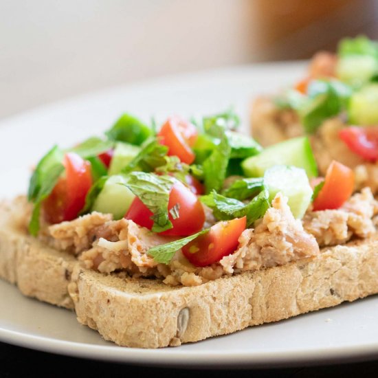 Vegan Breakfast Ful Medames Toast