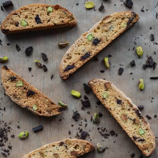 Pistachio Chocolate Chip Biscotti