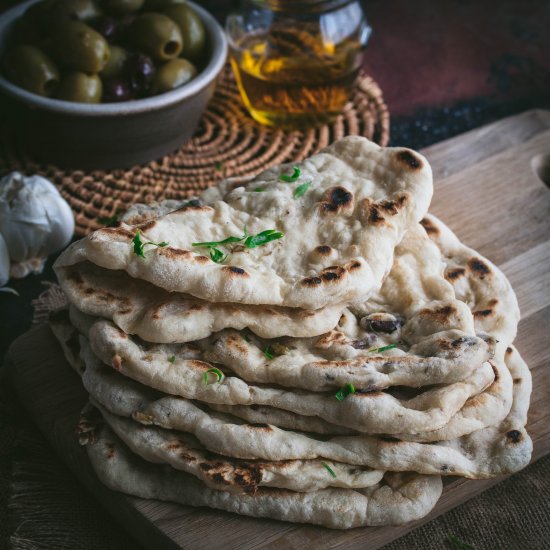 Vegan Olive and Garlic Flatbread