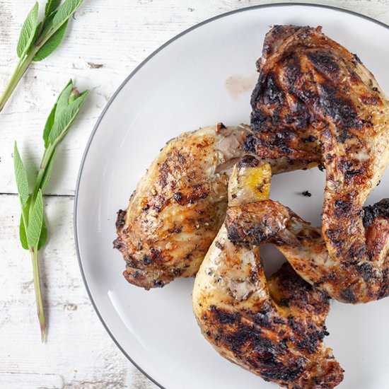 Barbecue sage & lemon chicken legs