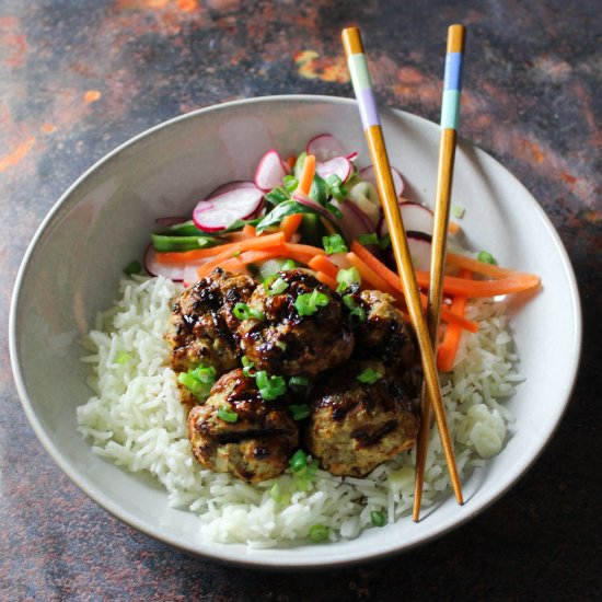 Pork Meatballs with Pickled Slaw