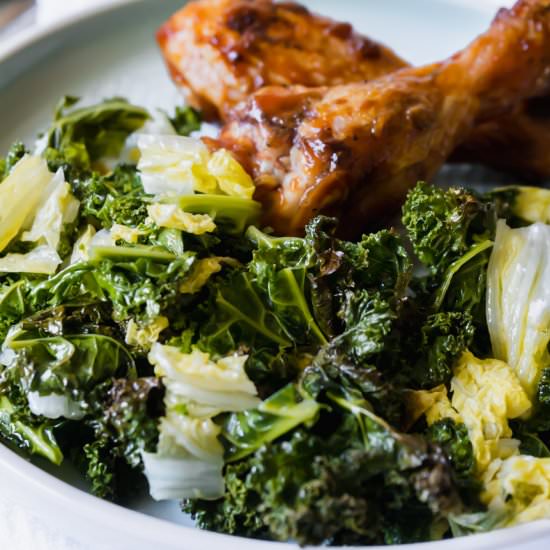 Roasted Kale & Napa Cabbage