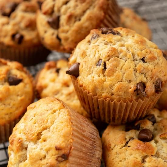 Oatmeal Banana Chocolate Muffins