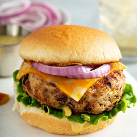 Maple Mustard Apple Chicken Burgers