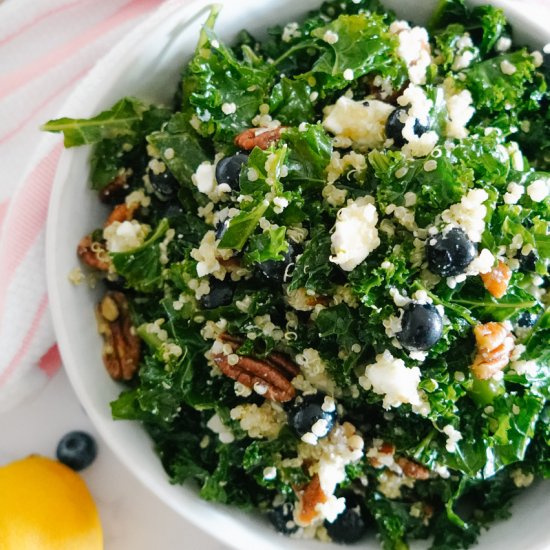 Kale, Quinoa and Blueberry Salad