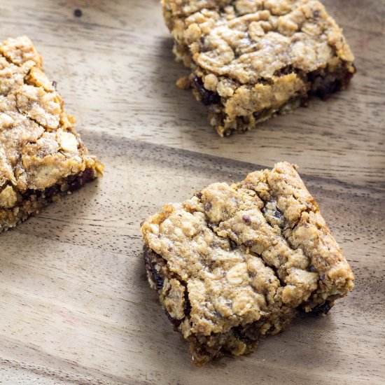 PB oatmeal raisin cookie bars