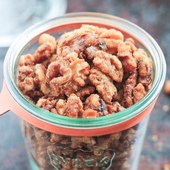 Savory Garlic Onion Spiced Walnuts