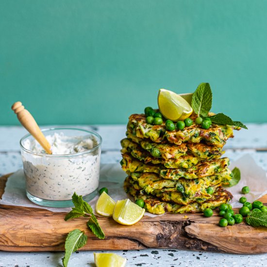 Zucchini and Pea Fritters