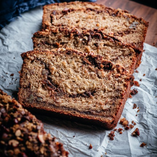 Nutella Swirled Banana Bread