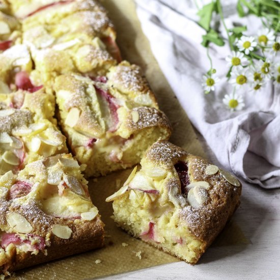 Peach Custard White Chocolate Cake