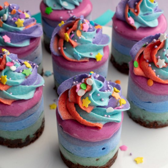 Mini Vegan Rainbow Ice Cream Cakes