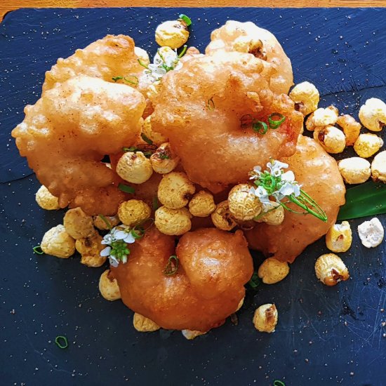 Drunken popcorn shrimp