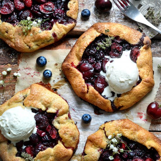 Vegan Mini Cherry Rustic Galettes