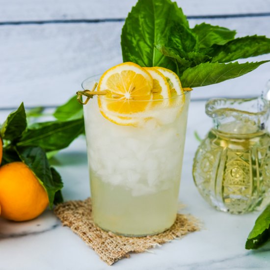 Spiked Meyer Lemon & Basil Lemonade