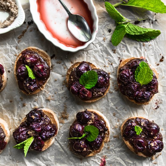 Cherry Chocolate Crostini